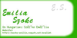 emilia szoke business card